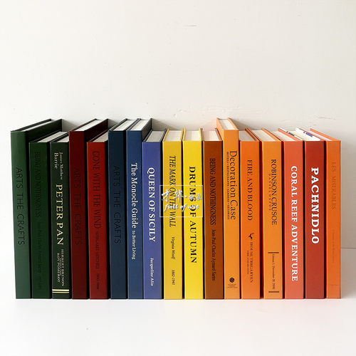 彩色简约仿真书样板间拍照道具