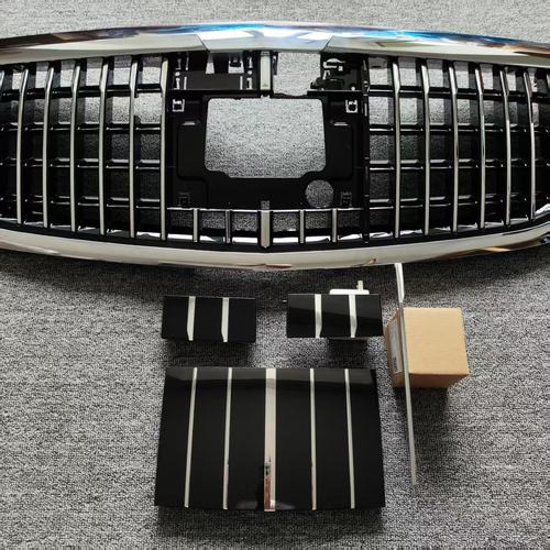 奔驰S320S350S400450迈巴赫中网盾牌竖条饰条前格栅亮条翻盖挡板E