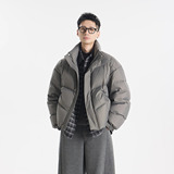 E77『约在冬季』格纹拼接叠穿假两件棉衣简约保暖棉服J88-P178,男装棉衣,星座918-1,四季星座