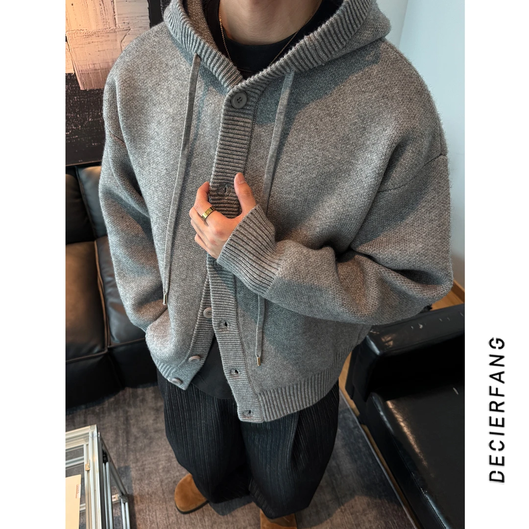 连帽针织毛衣开衫休闲百搭男宽松情侣款长袖外套上衣M859-P78，男装针织衫/毛衣，星座918-1
