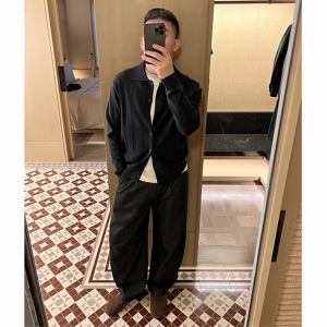 老钱风莱赛尔天丝亚麻混纺翻领立体纹理针织长袖开衫外套M817-P75图片