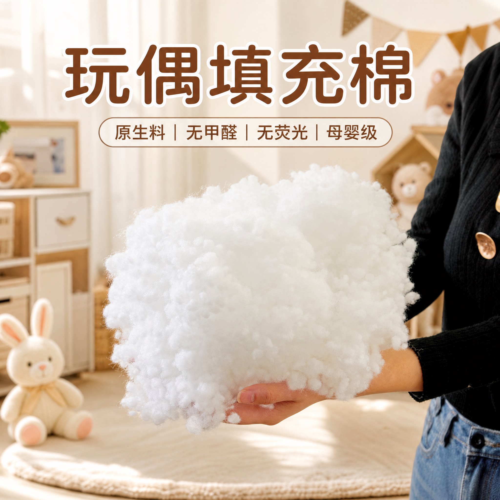 玩偶填充棉钩织玩偶专用填充棉a类母婴级PP珍珠棉布娃娃棉花蓬松图片