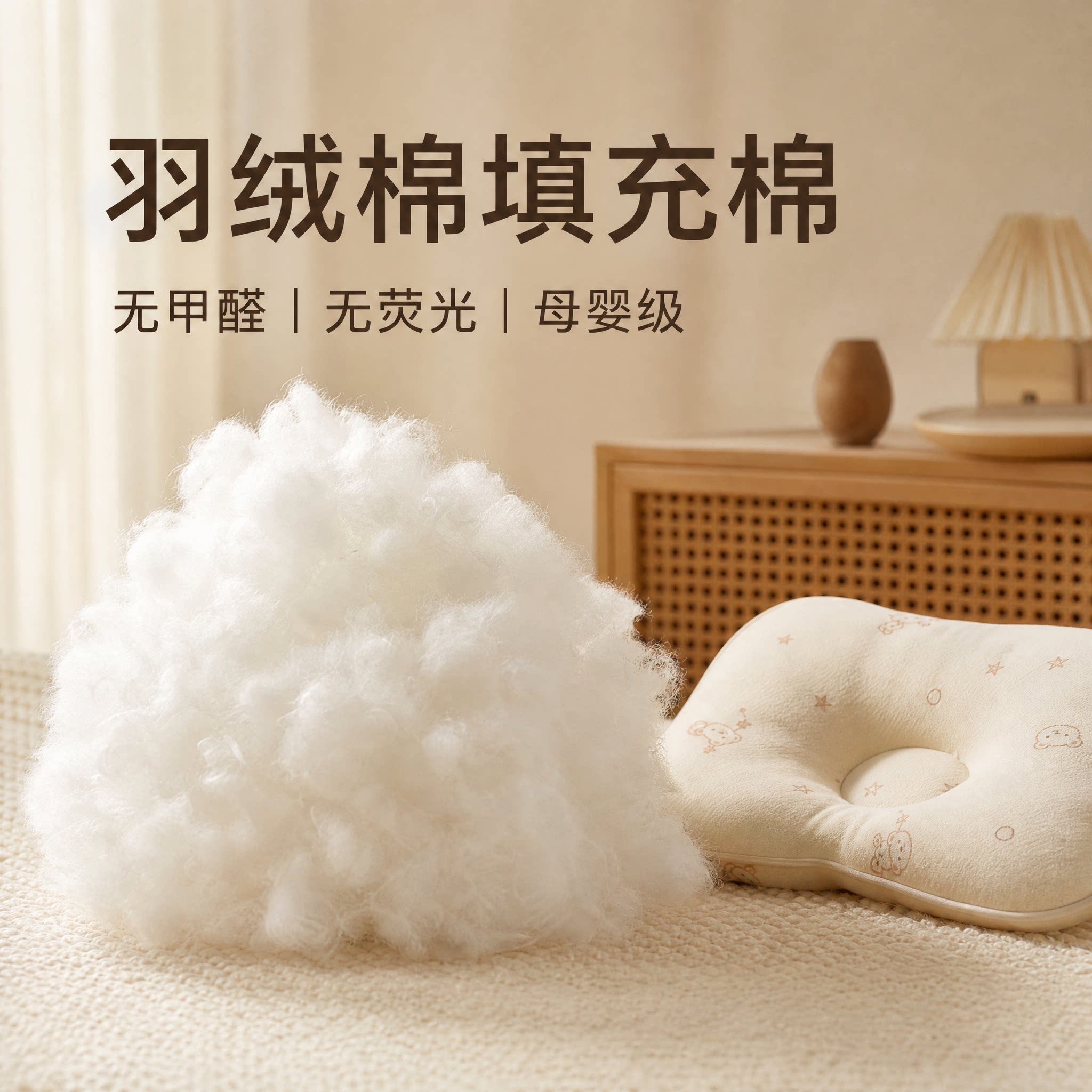 羽绒棉填充棉母婴枕抱枕靠垫枕芯填充物蓬松柔软不易结团家用图片