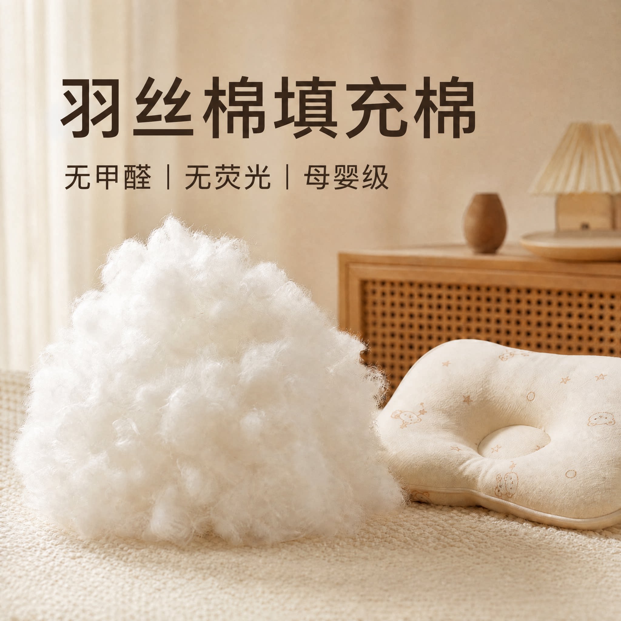 羽丝棉填充棉母婴枕抱枕靠垫枕芯填充物蓬松柔软不易结团家用图片