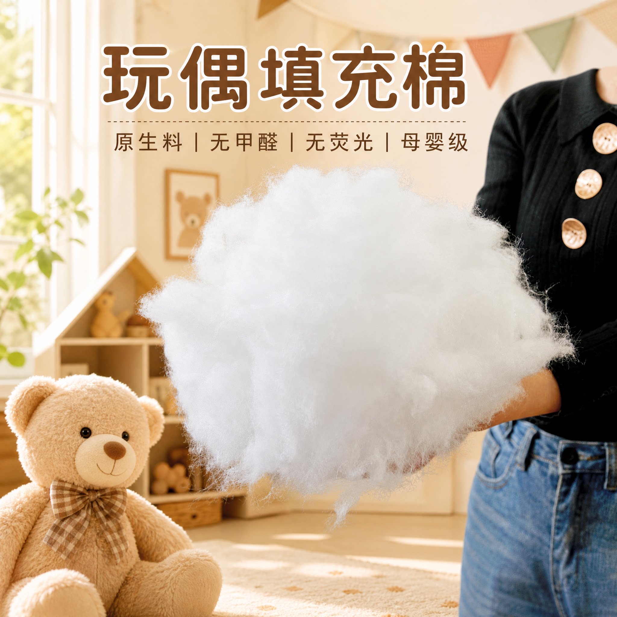 绒棉玩偶填充棉PP棉玩偶丝棉娃娃抱枕头芯棉花填充物蓬松绵太空棉图片