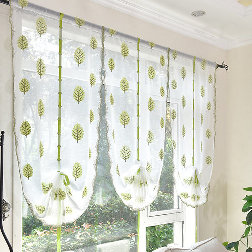 扇形欧式风免打孔隔断飘窗罗马帘