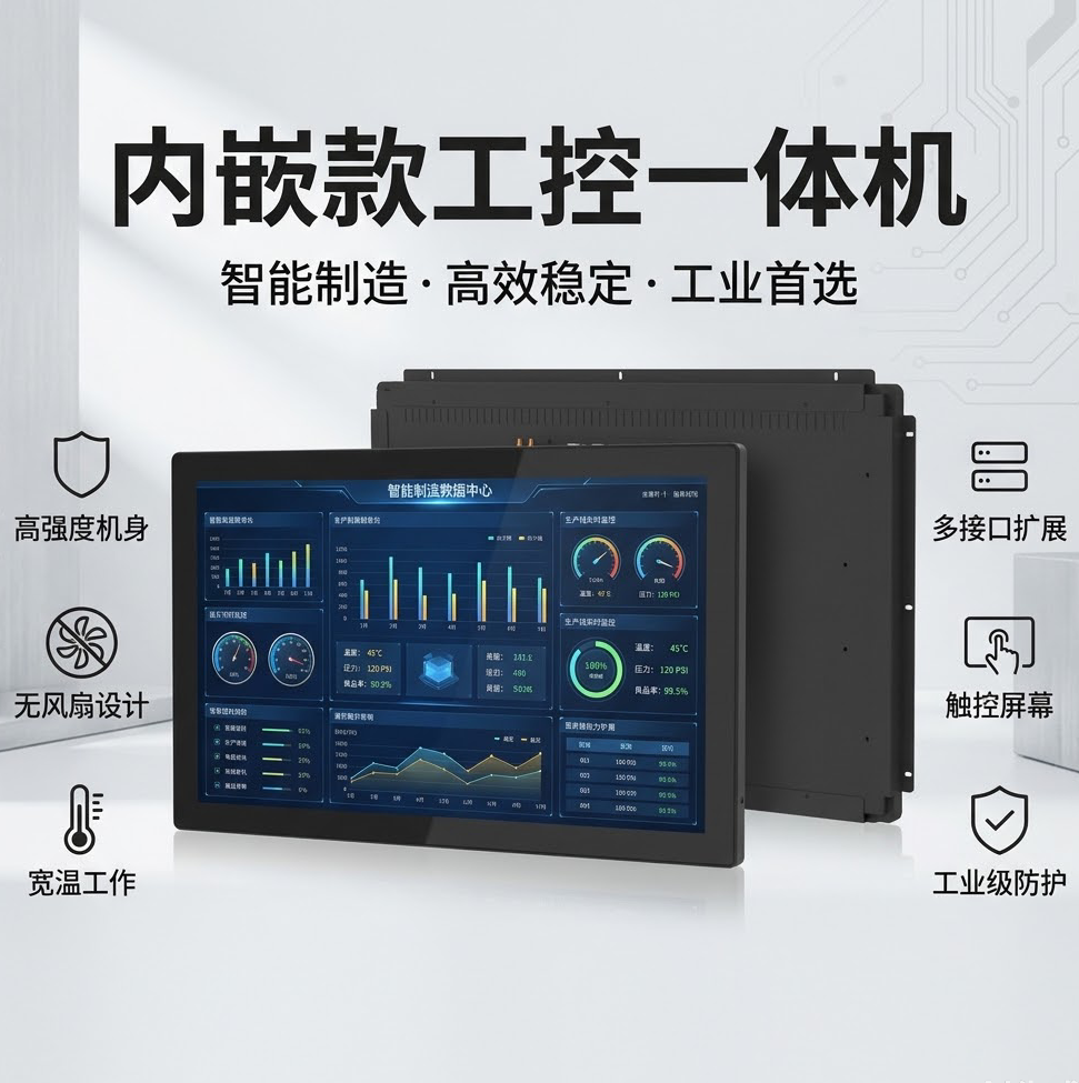 内嵌式工控一体机工业平板电脑电容全封闭触摸屏显示器安卓开放式