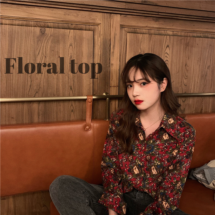 French style corduroy shirt women's sense of design