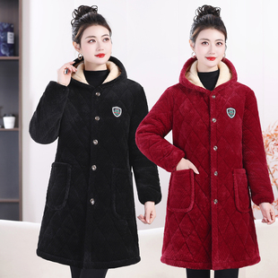 冬季 罩衣夹棉厚棉服四川省省服 外套女加绒加厚棉衣大褂宽松中长款