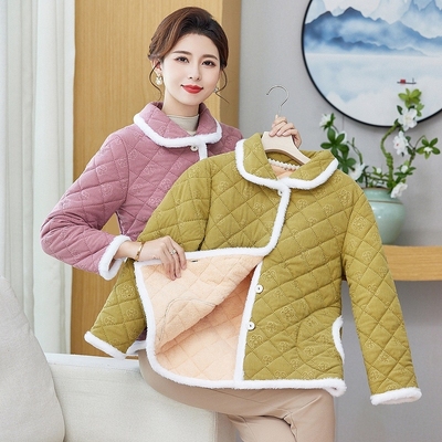 短款小香风棉衣加绒加厚
