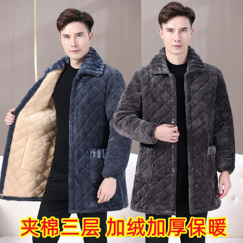 棉衣男士加绒加厚大褂罩衫棉衣