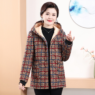 女士冬季加厚新款加绒棉袄中老年妈妈短款棉服保暖罩衣干活外套