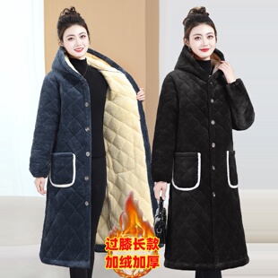 棉衣外套工作服大码 加厚加棉保暖罩衣男女加长过膝款 省服 冬季 新款