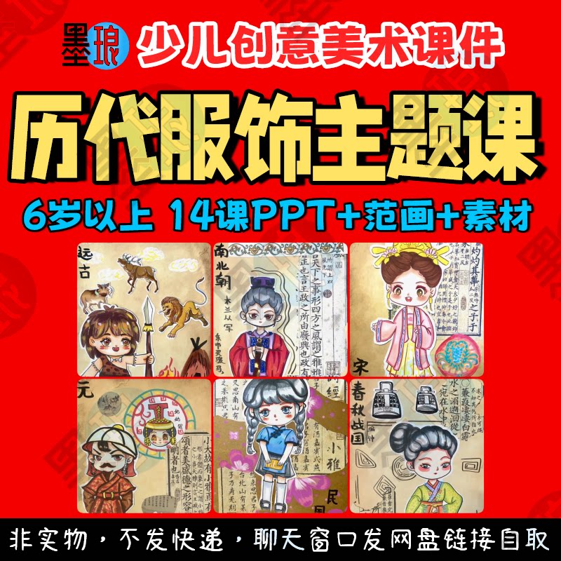 历代服饰创意课-少儿童美术历史人物衣裳演变绘画画教学课件ppt