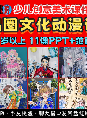 出圈文化动漫课-少儿童创意美术赛博朋克网红绘画画教学课件ppt