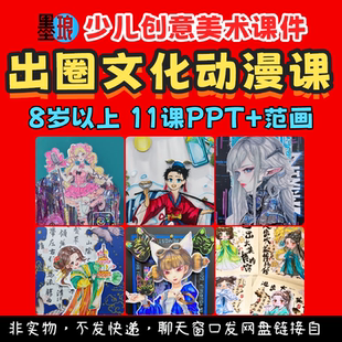 出圈文化动漫课-少儿童创意美术赛博朋克网红绘画画教学课件ppt