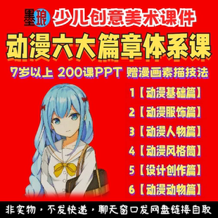 动漫六大体系课程-少儿童创意美术漫画卡通Q版基础教学课件ppt