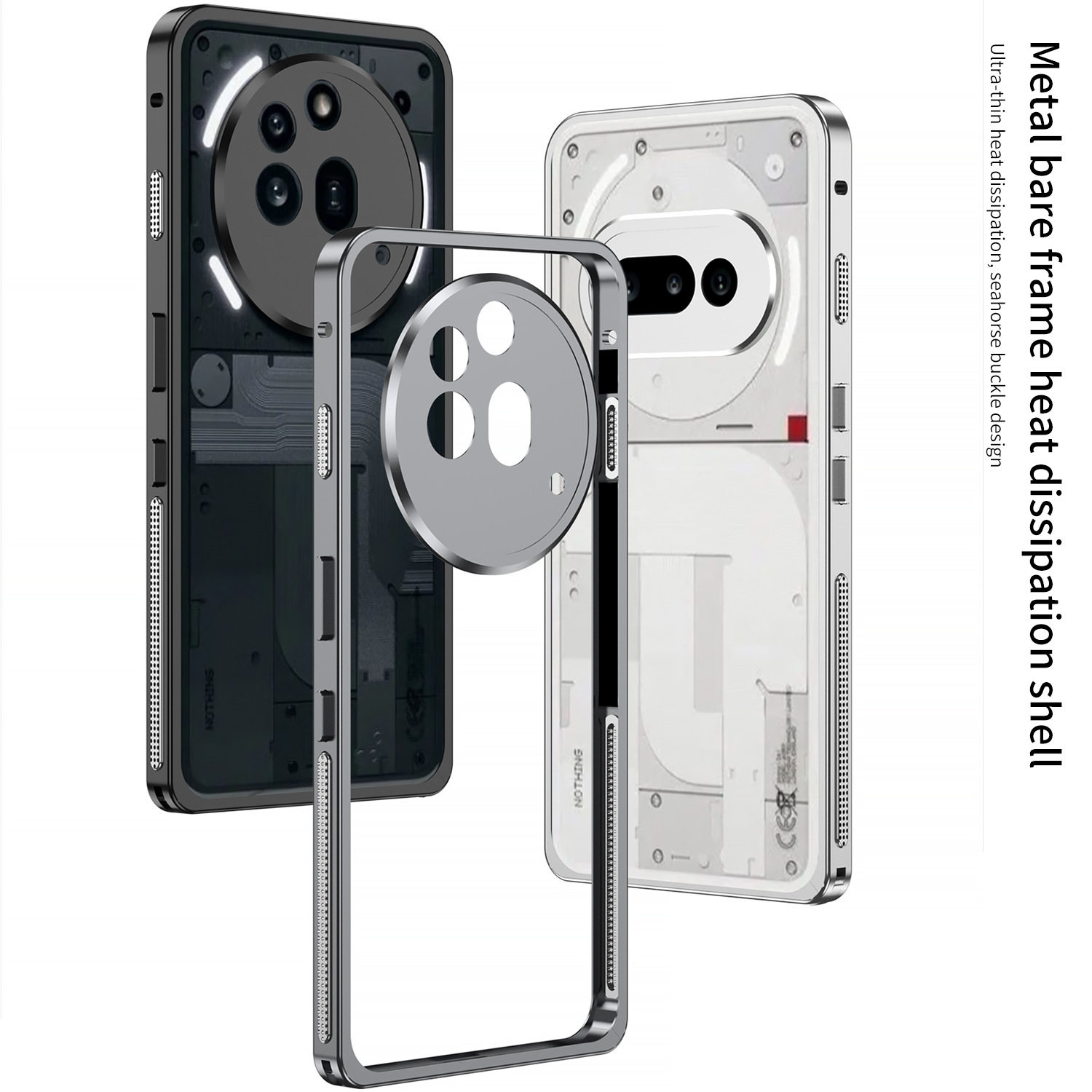 适用Nothingphone3A金属Nothing phone3a防摔手机壳弹扣防滑边框Nothingphone3APro男女款镜头保护套3apro