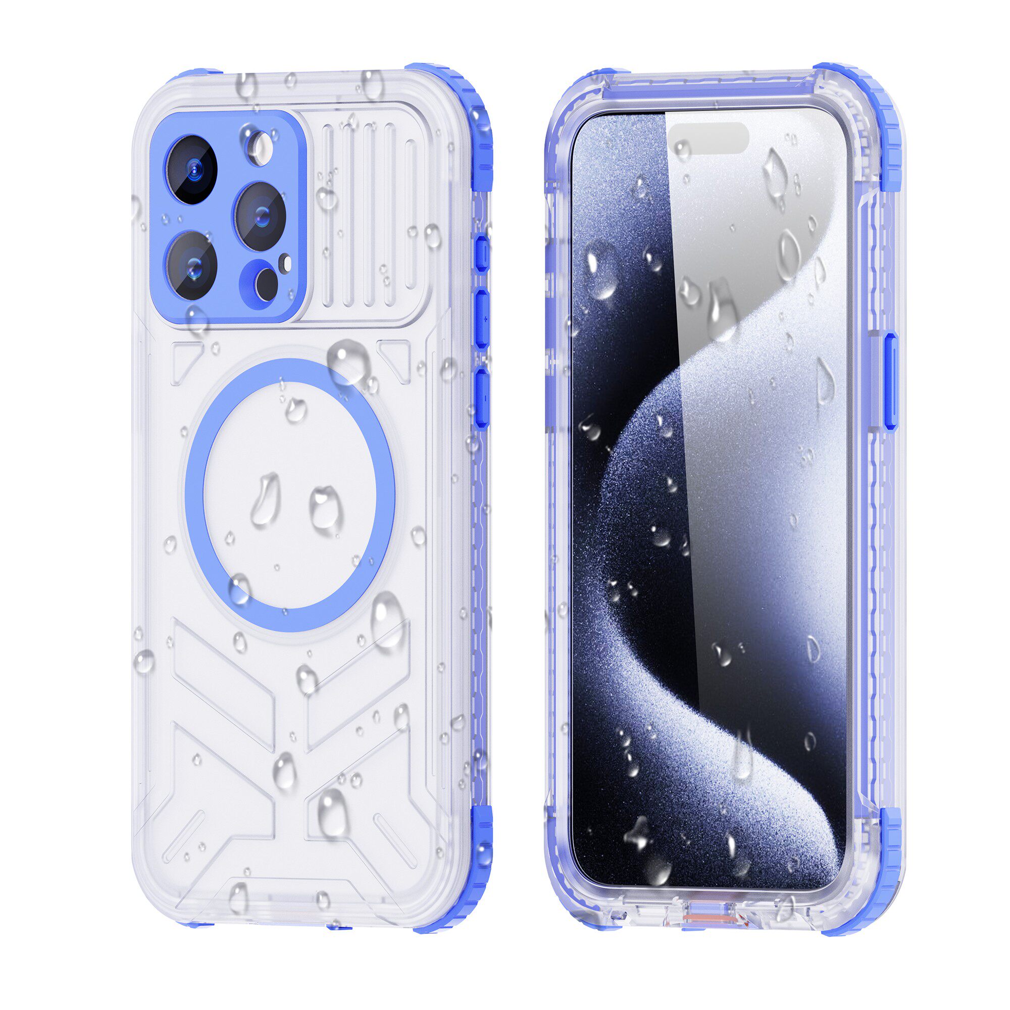 适用苹果15pro防水手机壳iPhone15ProMax水下拍照游泳15全包防摔保护套ip15plus钓鱼骑行冲浪Waterproof Case