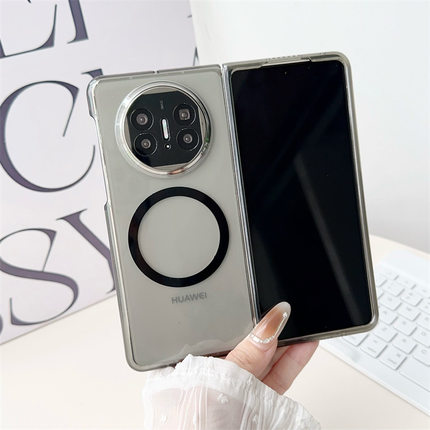 适用华为mateX5手机壳mateX3磨砂P50pockrt折叠屏磁吸充电POCKRT2冰雾半透明简约HUAWEI X5男女超薄透明套VS3