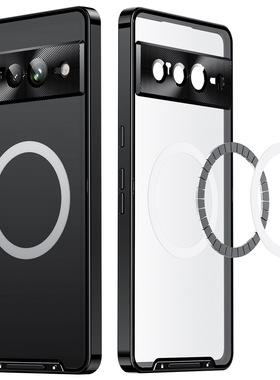 适用于谷歌pixel9a金属边框7A手机壳谷歌pixel7pro金属镜头pixel9Pro磁吸充电8A手机壳googlepixel 8保护壳10