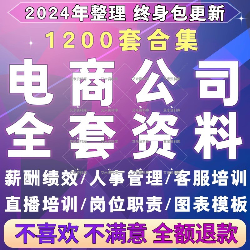 电商公司运营制度方案人事管理员工岗位职责淘宝客服直播培训资料