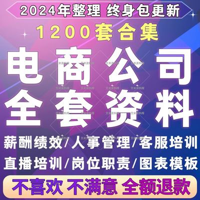 电商公司运营制度方案人事管理员工岗位职责淘宝客服直播培训资料