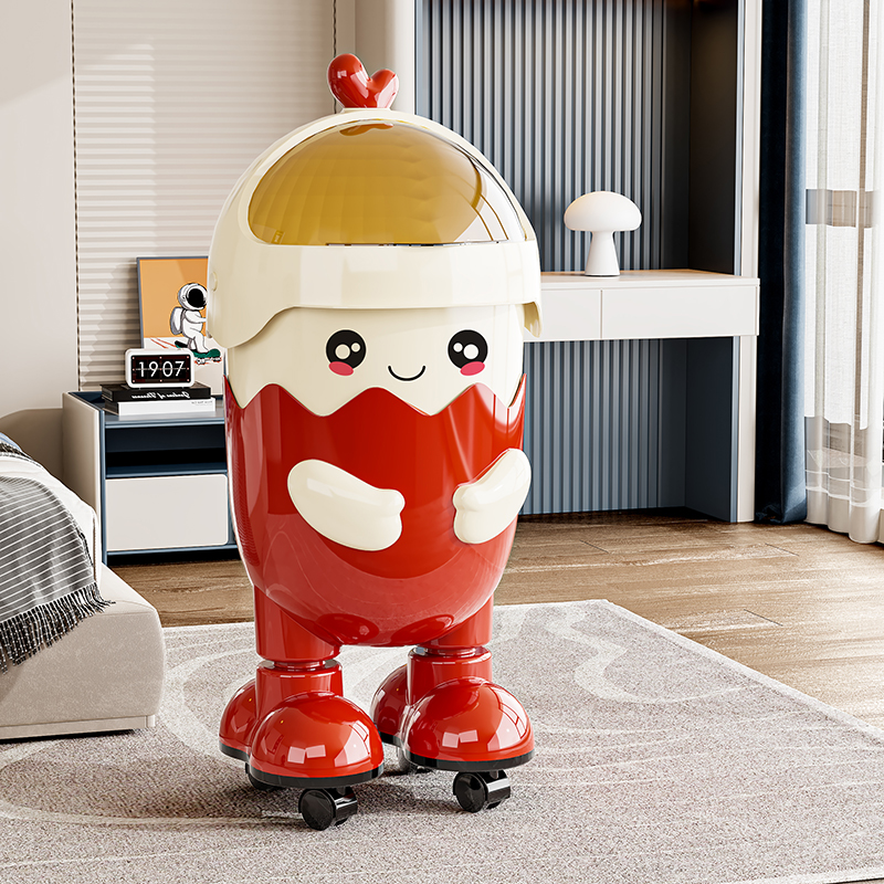 2025新款垃圾桶家用卧室轻奢高档带盖大容量带滑轮可爱卫生桶纸篓