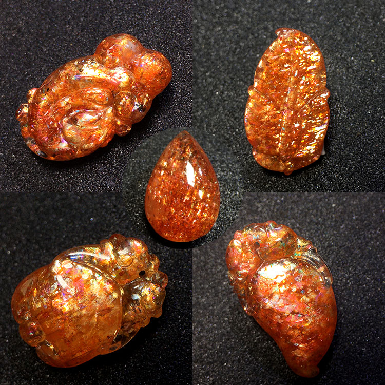 天然水晶金太阳石金草莓晶吊坠