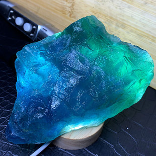 天然水晶蓝绿色萤石原石大块毛料香薰扩香石鱼缸造景家居桌面摆件
