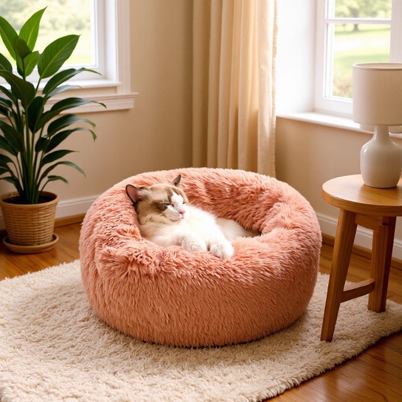 猫窝冬季保暖加厚时尚马克龙配色冬日幼猫小猫宠物垫子猫床猫咪用