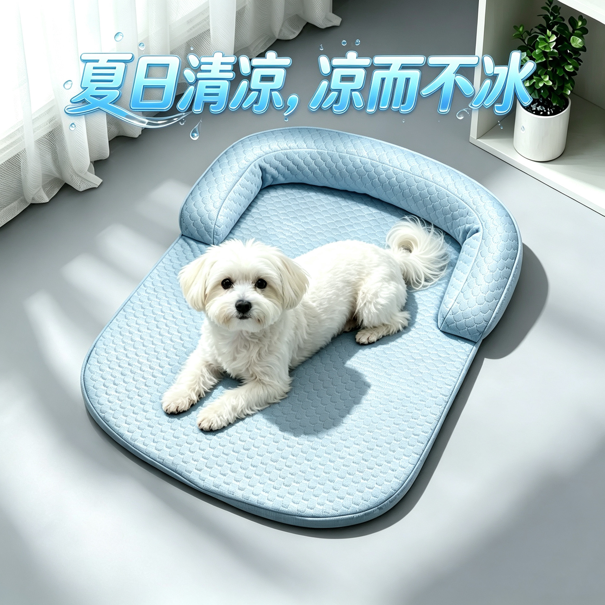 可拆卸夏季宠物冰垫猫狗垫子冰丝降温凉感冰豆豆居家冰窝透气凉席