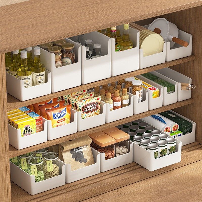 加高款橱柜收纳盒直角厨房零食储物筐餐边柜子内里抽屉杂物整理箱