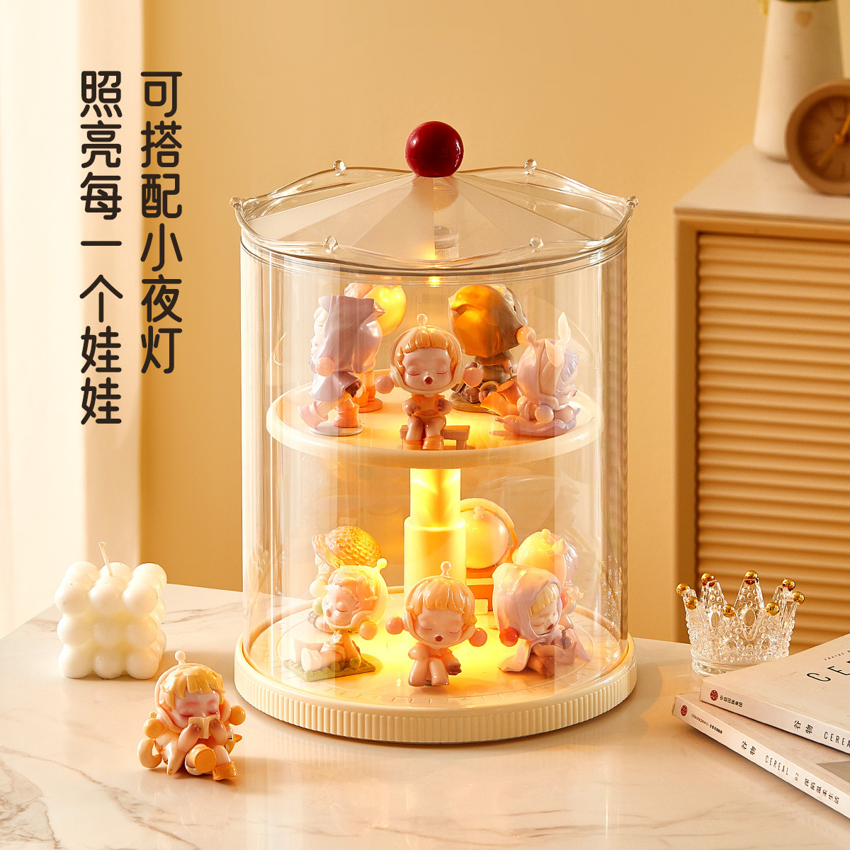 盲盒展示架收纳盒亚克力盒子透明架子摆件公仔置物手办柜泡泡玛特