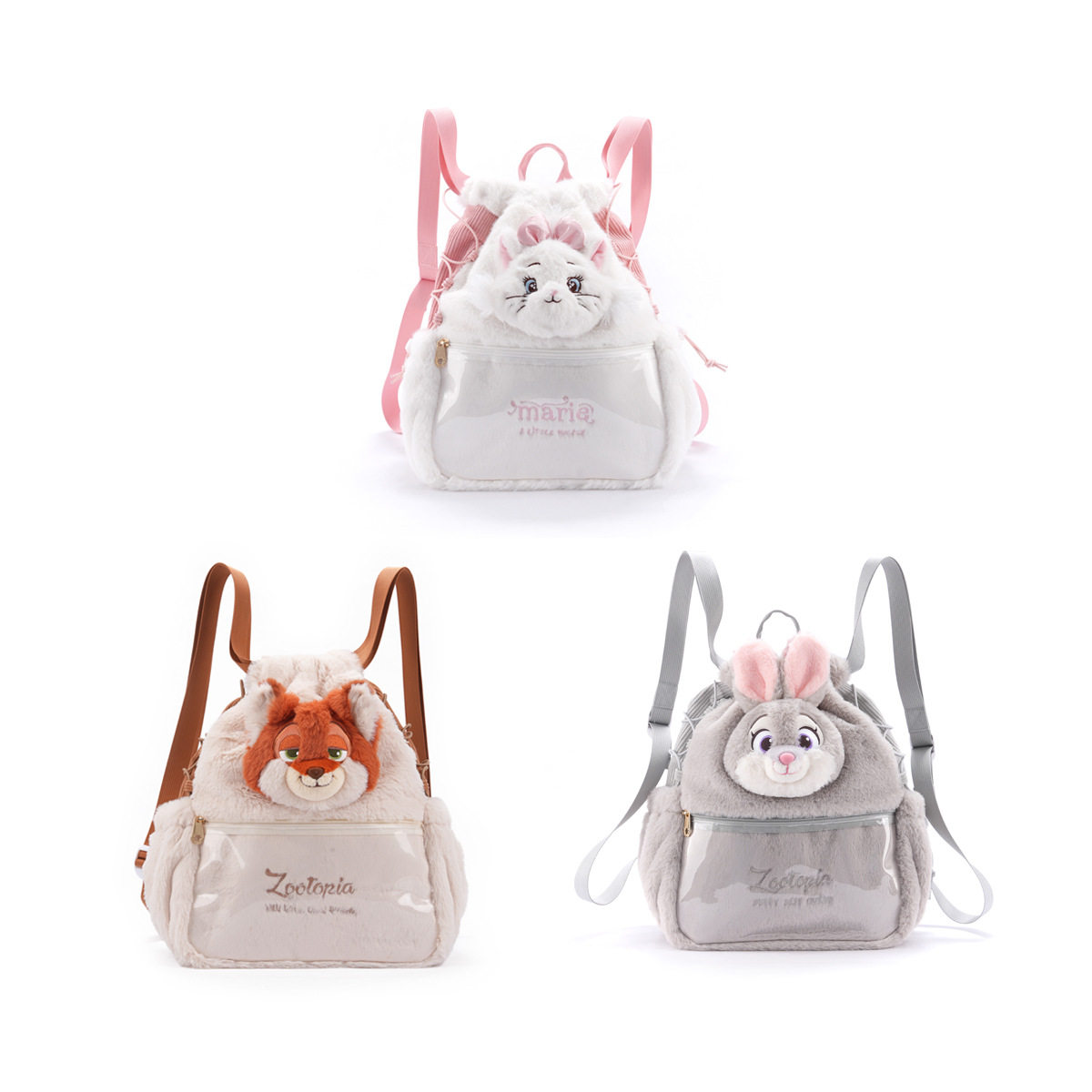 迪士尼正版授权疯狂动物城朱迪尼克毛绒玩偶术口双肩包玛丽猫背包