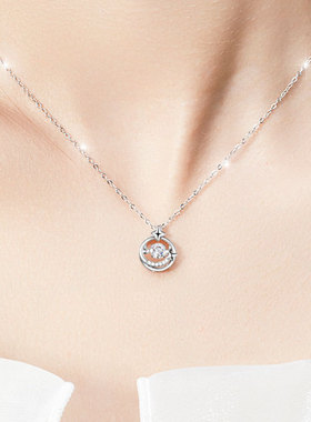 奥地利锆石纯银圆珠女原创项链