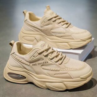 网鞋 潮流学生跑步鞋 男厚底时尚 软底轻便透气运动鞋 百搭老爹鞋 夏季