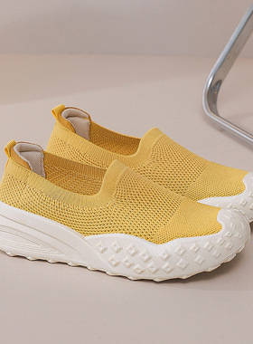 2026夏季网鞋女厚底时尚百搭休闲鞋一脚蹬透气健步鞋老北京布鞋