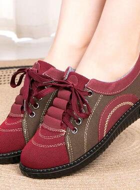 2026春季老北京布鞋女轻便防滑平跟妈妈鞋软底舒适中老年健步单鞋