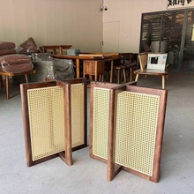 新款胡桃木藤编面异形桌腿实木支架底座茶桌架桌子脚餐台支撑原木