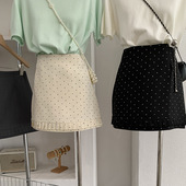 高腰防走光波点半身裙女春装 新款 西装 欧玛莱 包臀短裙实拍潮 6550