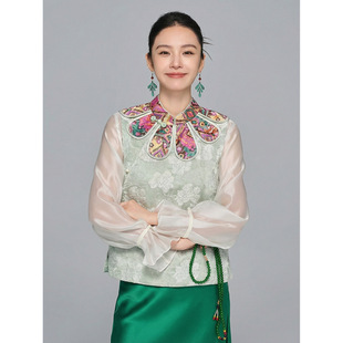【知合堂】新中式2026春季新款立领花瓣边复古设计感马甲国风背心