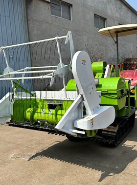 麦子联合收割机 25马力履带式水稻小麦收割机 稻谷小麦收割脱粒机