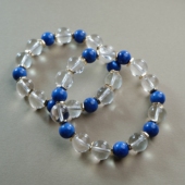 蓝溪 原创设计巴西白水晶净体老矿青金石14k包金保色