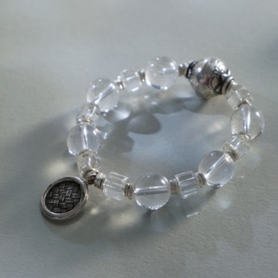 【涟漪2.0】天然水晶手链原创设计巴西原矿白水晶清迈手工银
