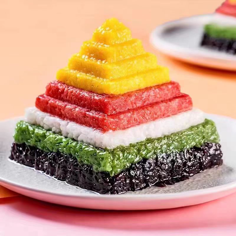 布依五彩宝塔饭500g*2盒装加热即食豆沙糯米饭半成品酒店特色食材