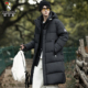 2025年啄木鸟白鸭绒羽绒服男冬季 保暖外套 可脱卸帽时尚 新款 中长款