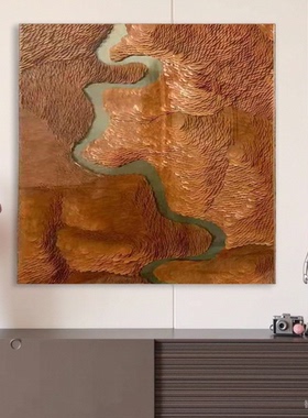 综合材质实物画橙色
