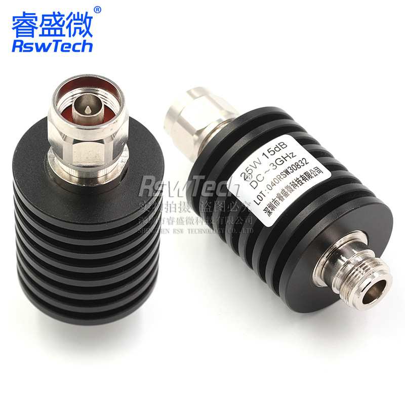 N型25W衰减器大功率同轴衰减器 射频微波 15DB公转母50欧姆睿盛微