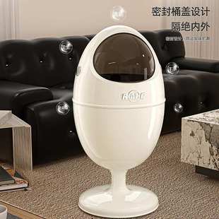 创意造型垃圾桶高颜值家用摆件收纳筒带滑轮可移动高款复古垃圾筒